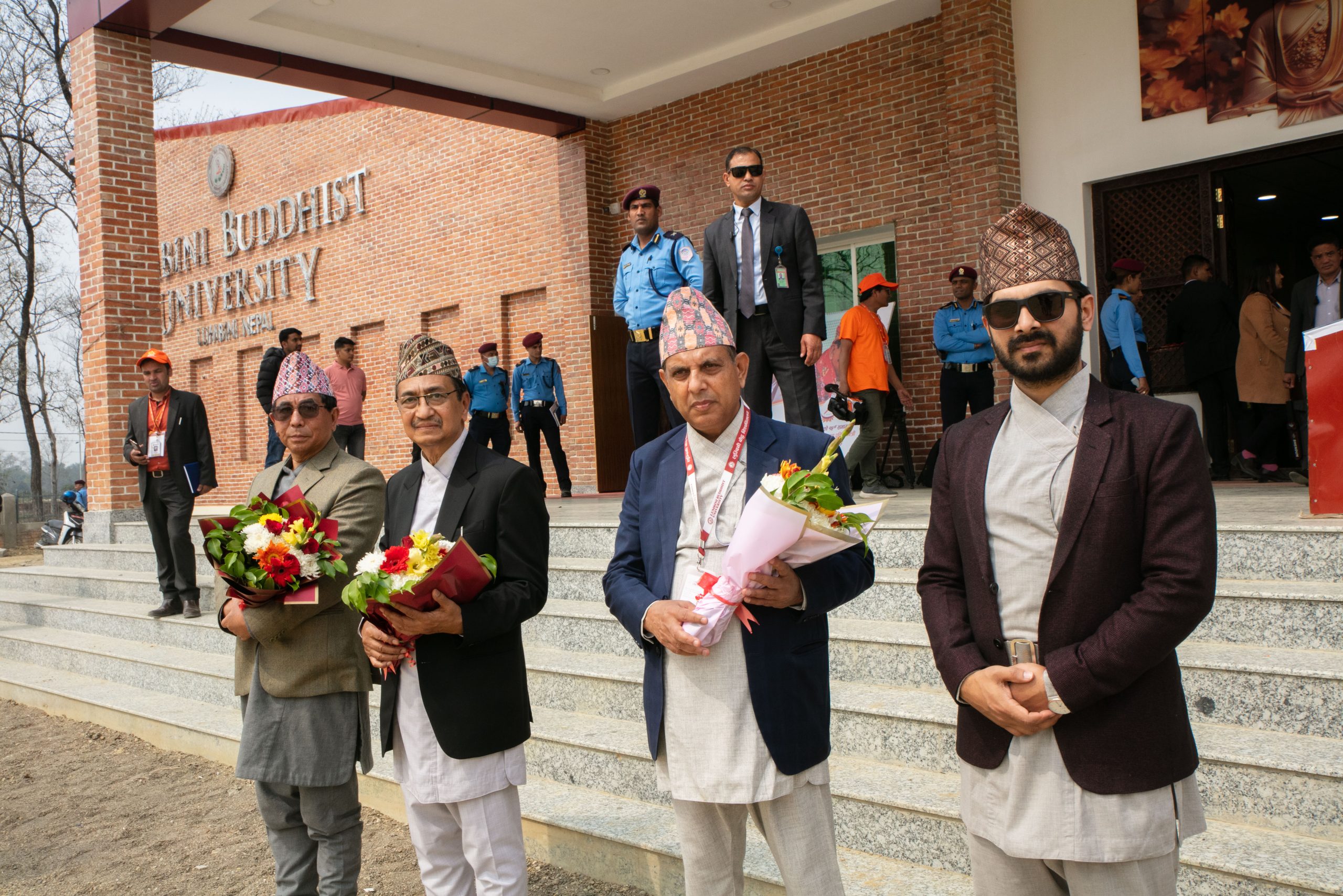 Lumbini Buddhist University officials at formal academic ceremony Nepal