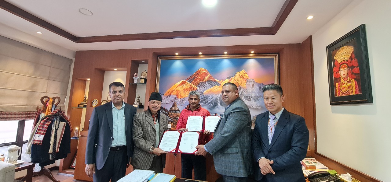 MOU signing between Lumbini Buddhist University and Nepal Tourism Board Nepal