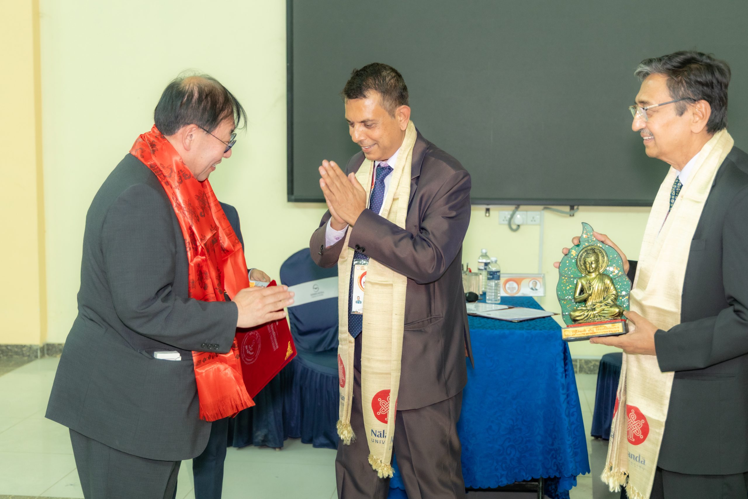 Conference ceremony at Lumbini Buddhist University with delegates and distinguished guests