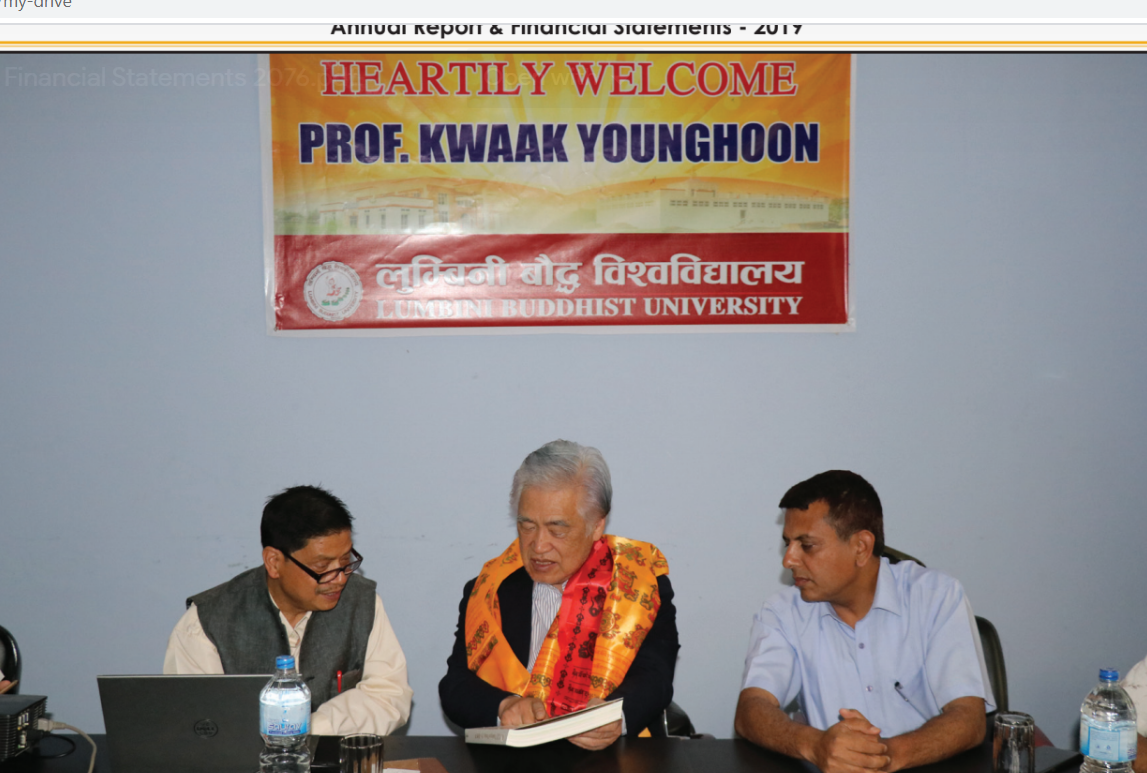 Meeting with Korean professor for academic collaboration Lumbini Buddhist University Nepal